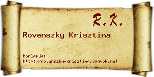 Rovenszky Krisztina névjegykártya